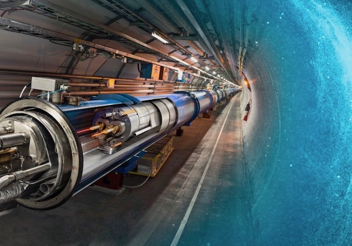 Recreación del interior del túnel del LHC